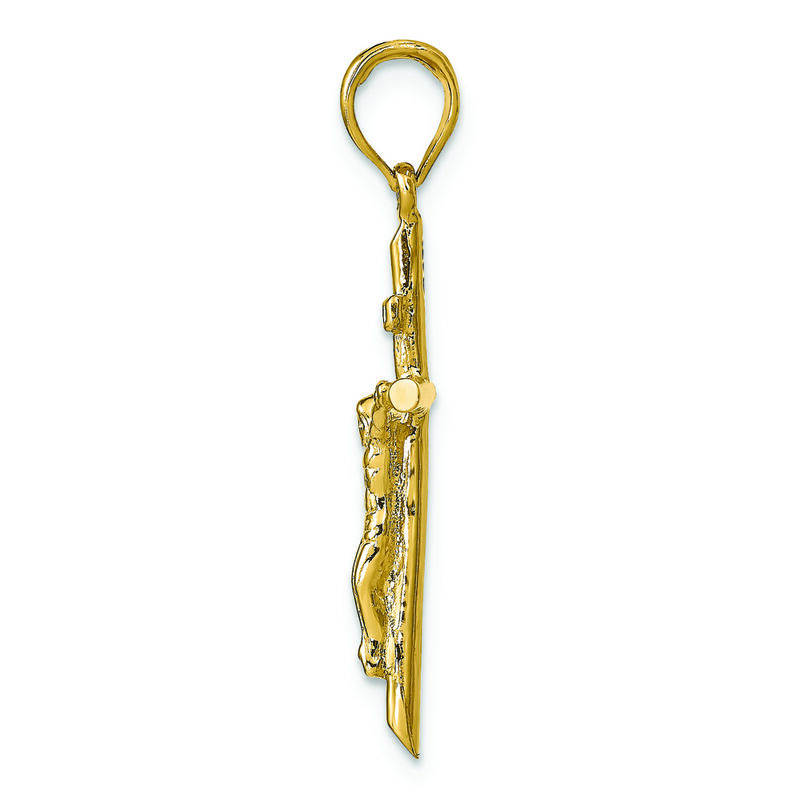 Crucifix Charm in 14k Yellow Gold image number null