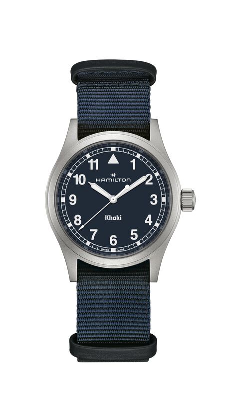 Hamilton Men's Khaki Field Quartz Blue Dial Blue NATO Strap Watch 38mm Watch H69401940 image number null