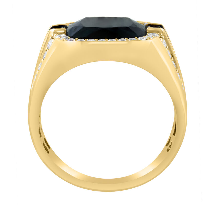 EFFY Men's .96ctw. Onyx & Black and White Diamond Ring in 14k Yellow Gold image number null