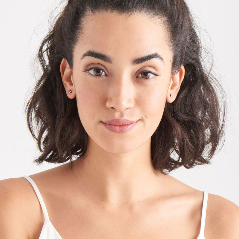 Modern Triple Ball Stud Earrings in Sterling Silver