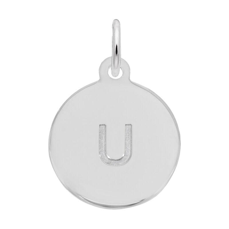 Lower Case Block U Initial Charm in Sterling Silver image number null