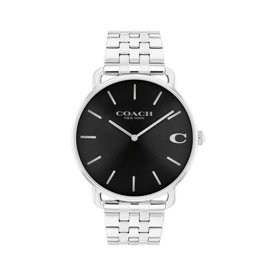 Coach Men's Black Dial White Stainless Steel 43mm Watch 14602750