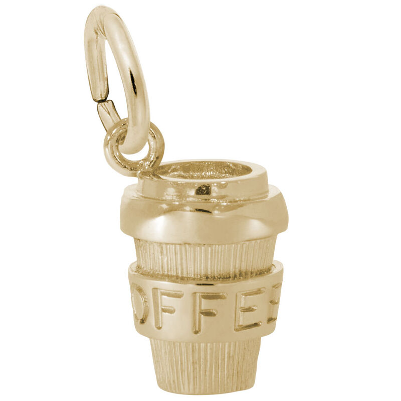Coffee Cup Sterling Silver & Yellow Gold Plated Charm image number null