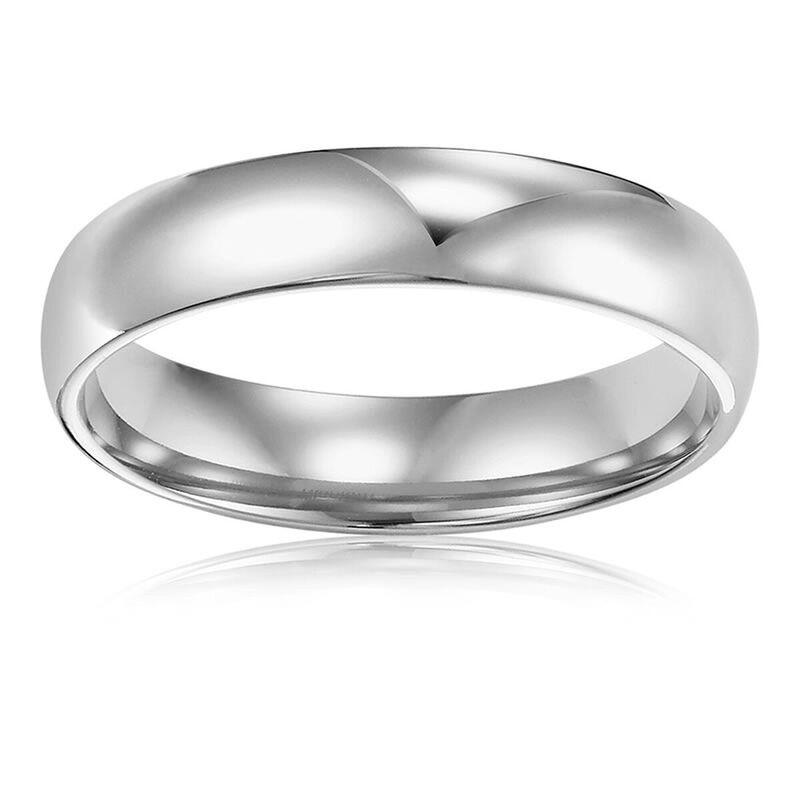 Men's Polished & 14k White Gold Wedding Ring (2mm) image number null