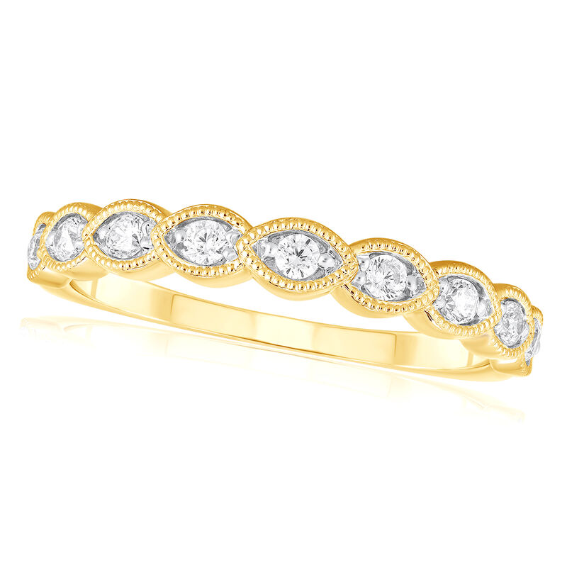 Diamond 1/4ctw. Marquise & 10k Yellow Gold Anniversary Ring image number null