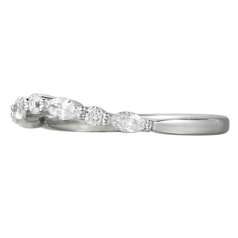 Diamond 1/3ctw. Marquise Contour & 14k White Gold Anniversary Ring image number null