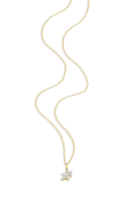 Lab Grown Diamond Sagittarius Constellation Pendant Necklace in 14k Yellow Gold Plated Sterling Silver image number null