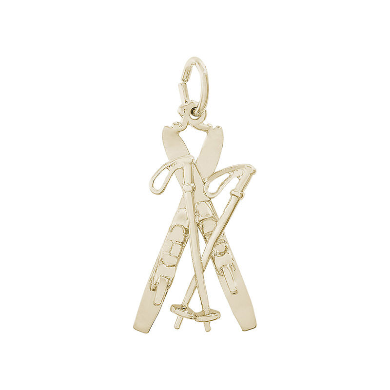 Skis 14K Yellow Gold Charm image number null