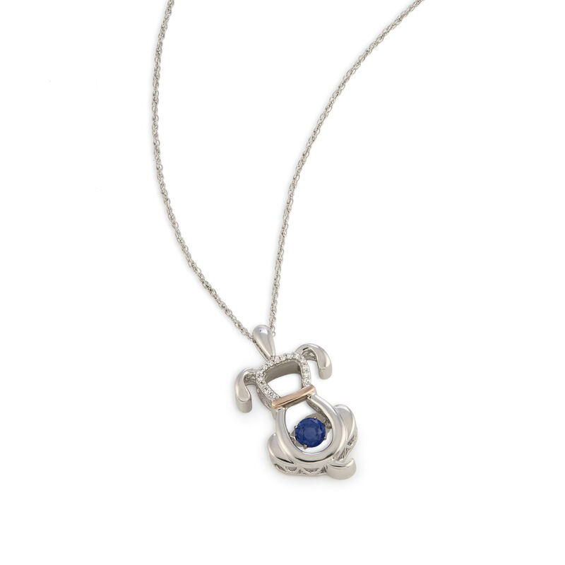 Beats Of Love: Dog Sapphire Pendant in Sterling Silver & Rose Gold image number null