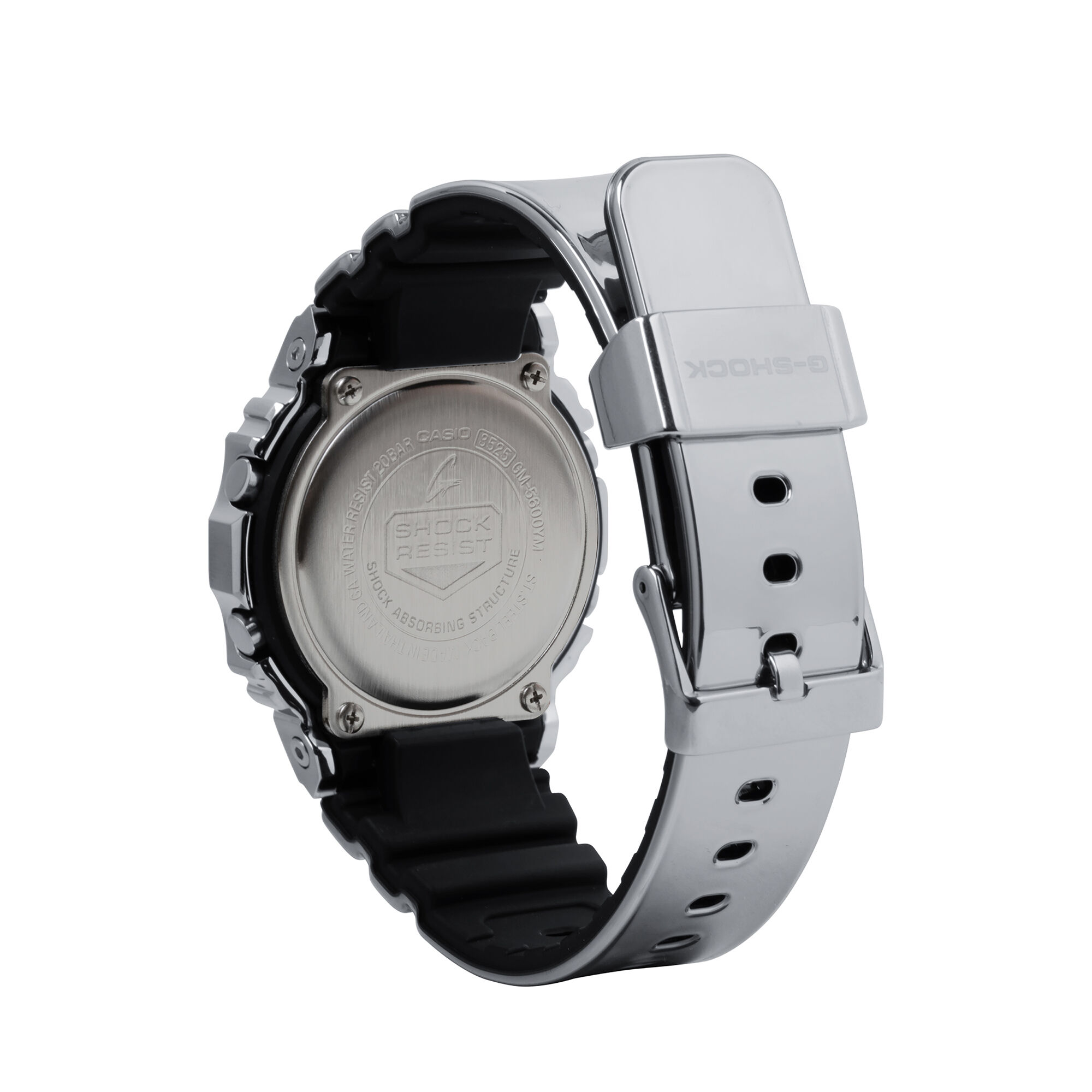 G-Shock Men's 5600 Digital Black Dial Silver Silicone Strap 43mm