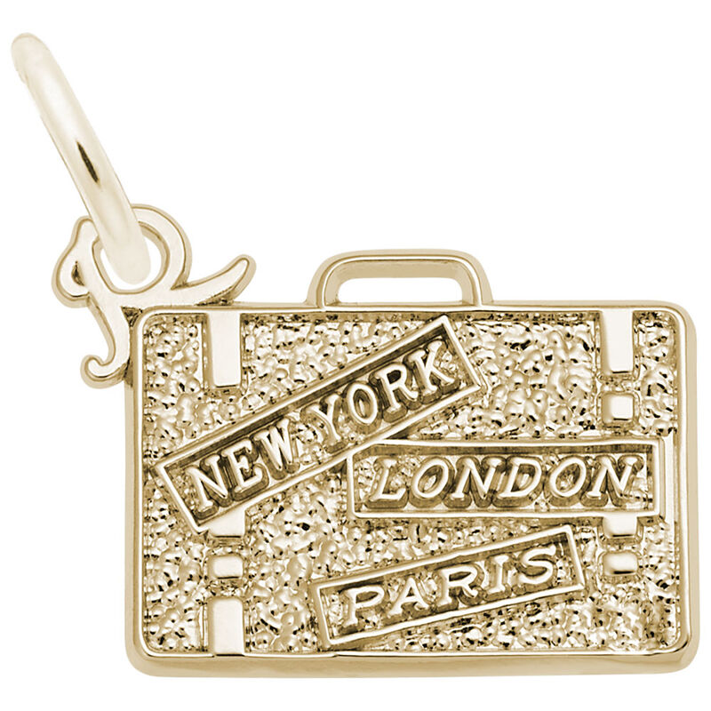 Suitcase Charm in 14K Yellow Gold image number null