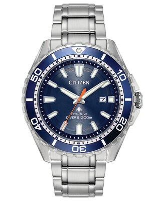 Citizen Men's Eco-Drive Promaster Diver Stainless Steel Bracelet Watch 44mm BN0191-55L