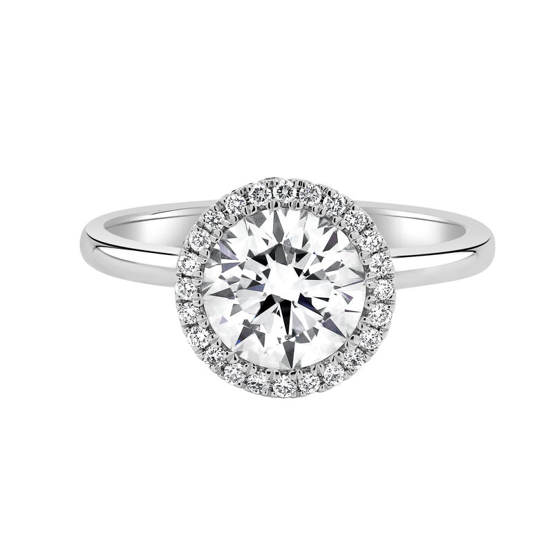Brilliant-Cut Lab Grown 2 1/3ctw. Diamond Seamless Halo Engagement Ring in 14k White Gold image number null