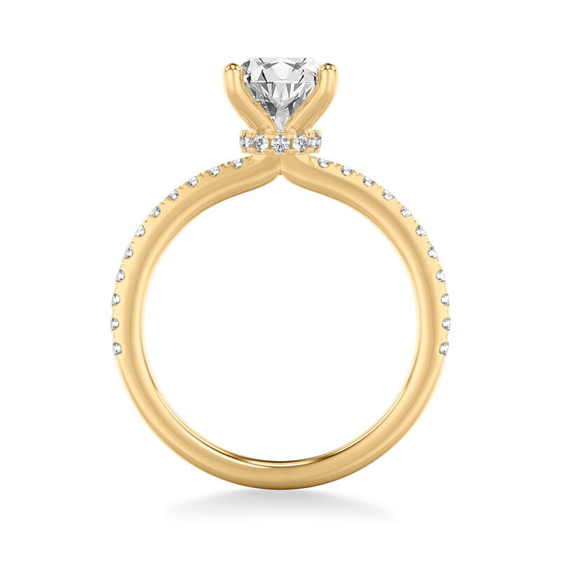 Sybil. Artcarved Oval Diamond Hidden Collar Setting in 14k Yellow Gold image number null