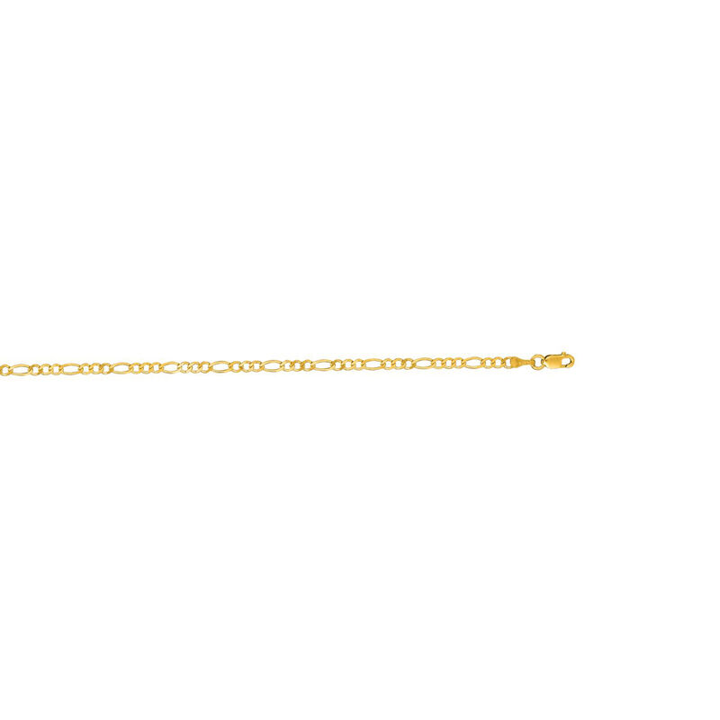 Diamond-Cut Classic Figaro 22" Chain 3.1mm in 14k Yellow Gold image number null