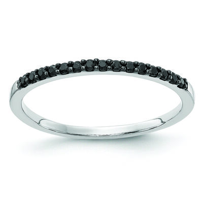 Black Diamond Stackable Band in 14k White Gold