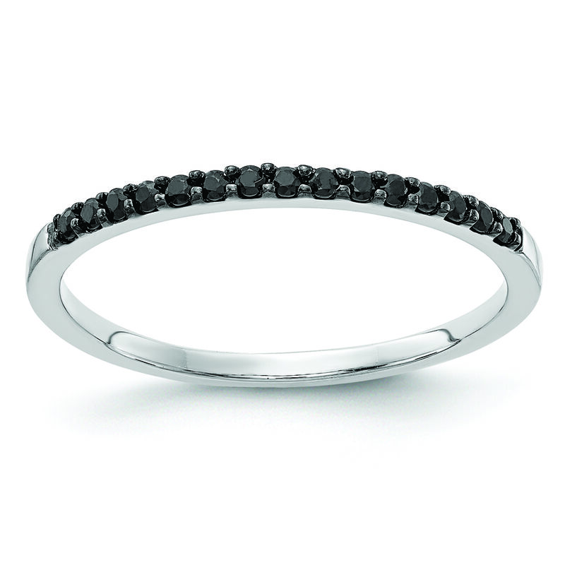 Black Diamond Stackable Band in 14k White Gold image number null