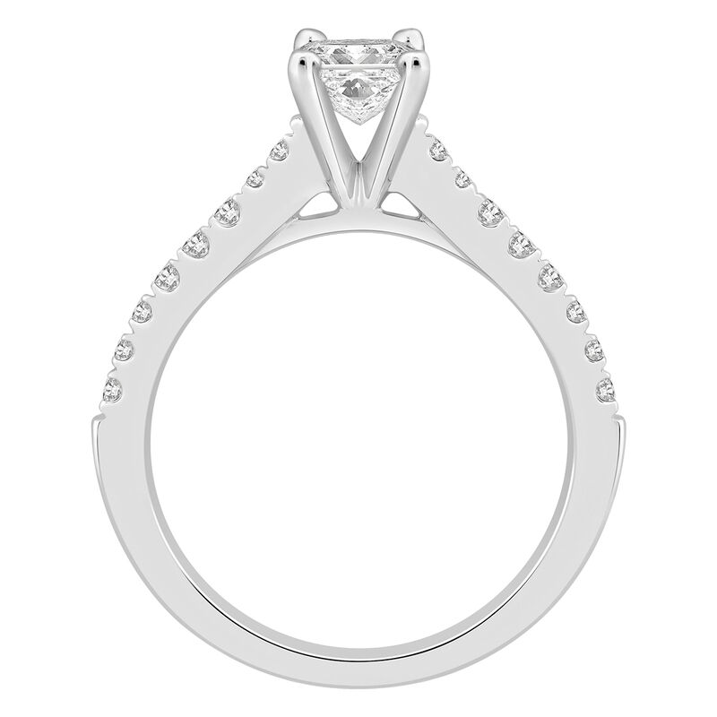 Radiant-Cut Lab Grown 1 1/4ctw. Diamond Split Shank Cathedral Engagement Ring in 14k White Gold image number null