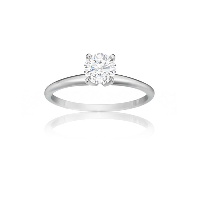 Lab-Grown Classic Round Brilliant 7/8ct. Diamond Solitaire Engagement Ring in White Gold image number null
