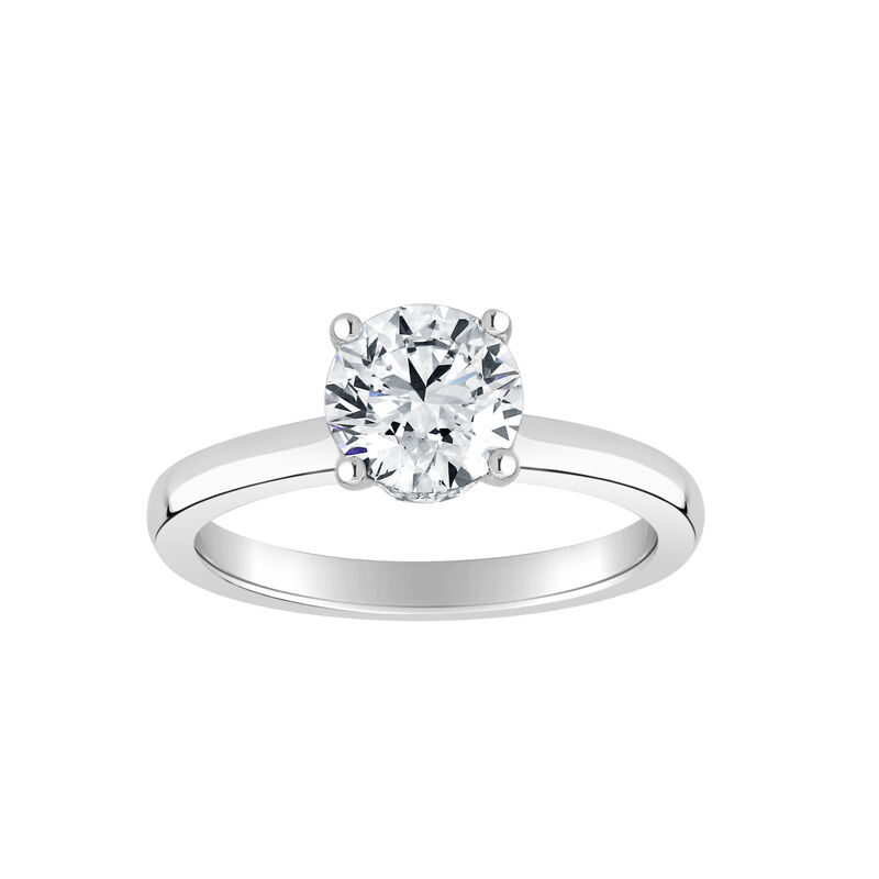 Brilliant-Cut Lab Grown 1 1/2ct. EF VS Diamond Ribbon Halo Solitaire Engagement Ring in 14k White Gold image number null