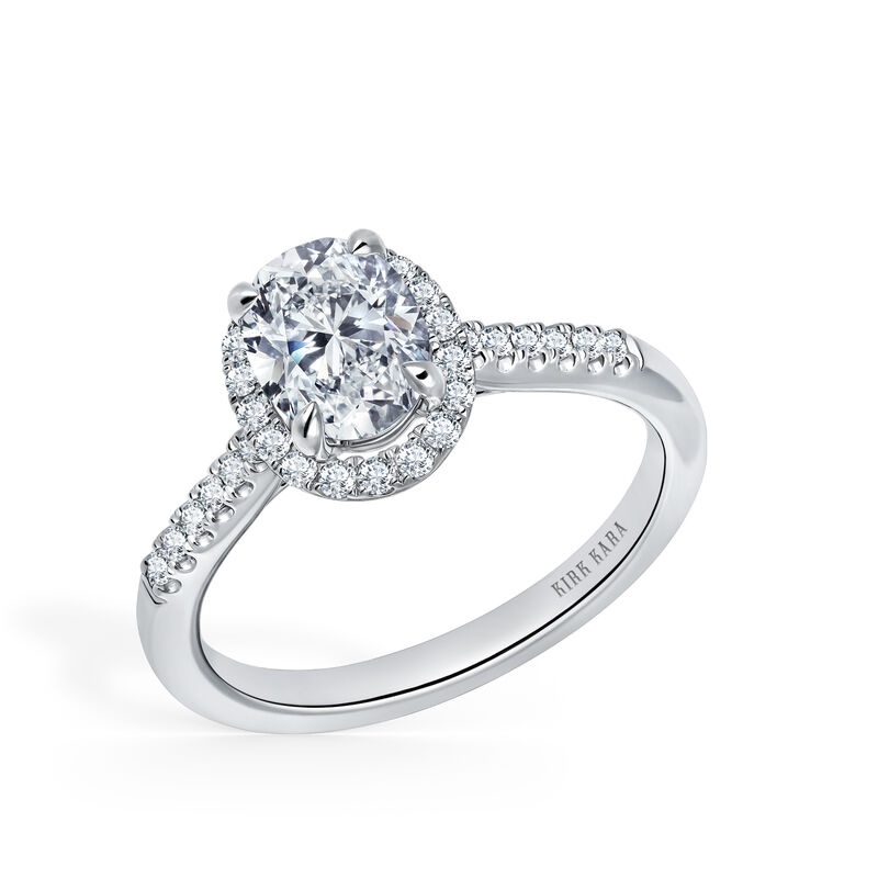 Round-Cut Diamond Halo Engagement Setting in 18k White Gold K289V8X6F image number null
