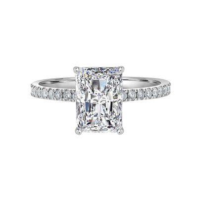 Lennox. Radiant-Cut 1-7/8ctw. Lab Grown Diamond Engagement Ring in 14k White Gold