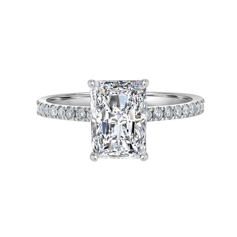 Lennox. Radiant-Cut 1-7/8ctw. Lab Grown Diamond Engagement Ring in 14k White Gold image number null