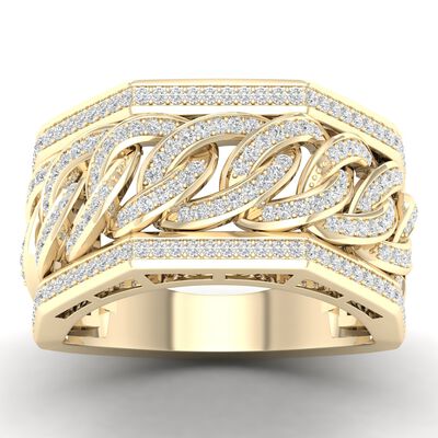 Gents Diamond Link Band 1/2ctw in 10k Yellow Gold