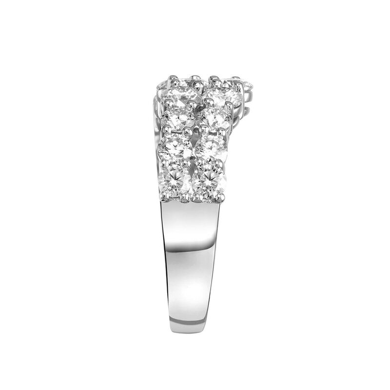 Brilliant-Cut 2ctw. Moissanite Double Row Chevron Band in Sterling Silver image number null