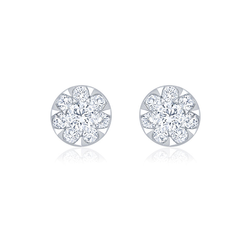.25ctw. Round Cluster Stud Earrings in 10k White Gold image number null