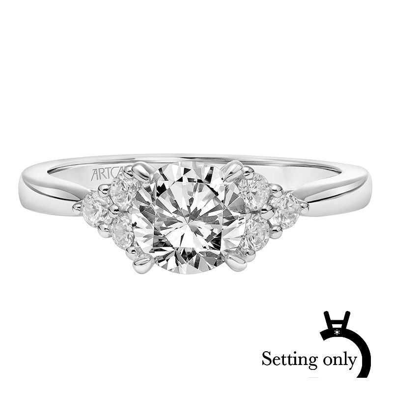 MaryAnn. ArtCarved® ¼ctw. Diamond Semi-Mount in 14k White Gold image number null
