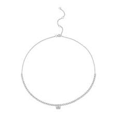 Shy Creation Baguette-Cut 1.23ctw. Diamond Necklace in 14k White Gold SC55019993