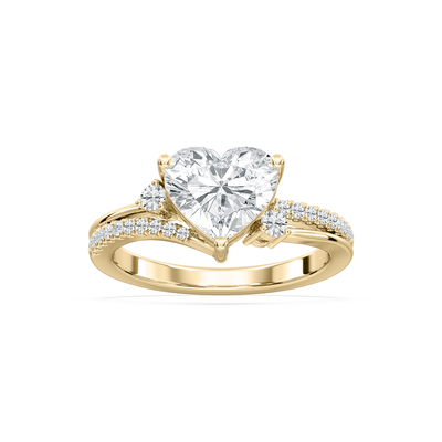 Heart Lab Grown Diamond 2 1/4ctw. Engagement Ring in 14k Yellow Gold
