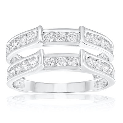 Brilliant-Cut 1ctw. Diamond Channel Set Cathedral Insert in 14k White Gold