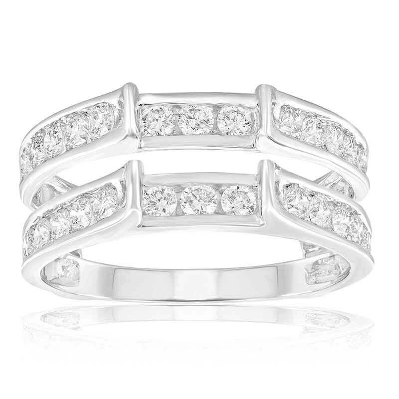 Brilliant-Cut 1ctw. Diamond Channel Set Cathedral Insert in 14k White Gold image number null