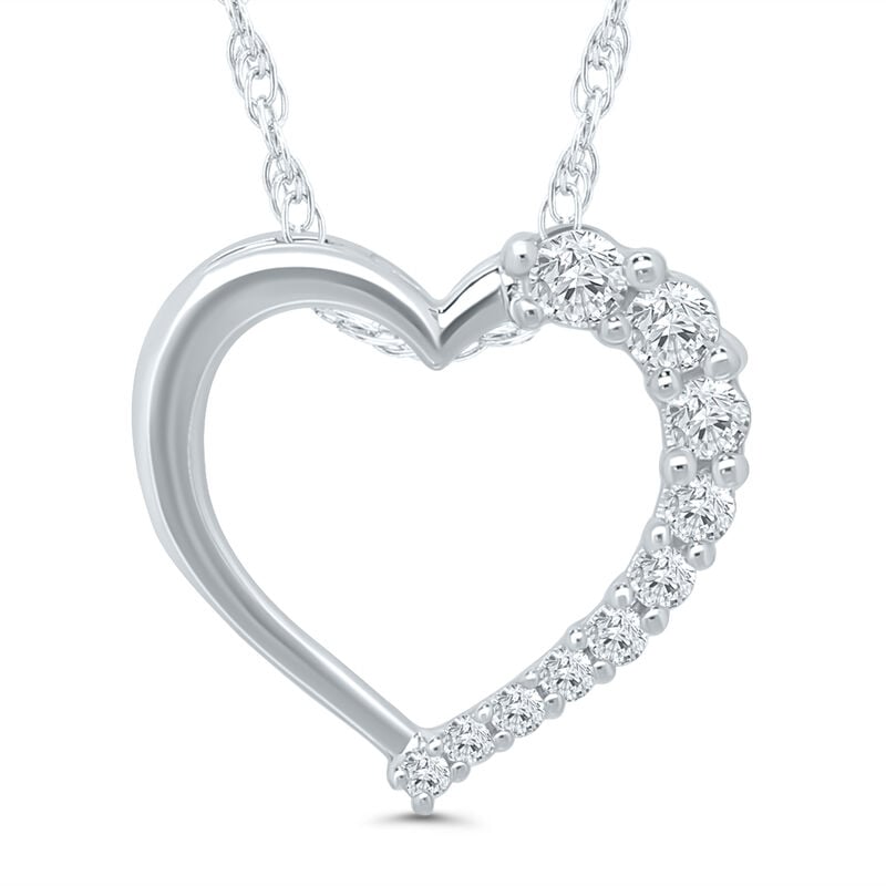 .10ctw. Diamond Heart Pendant in 10k White Gold image number null
