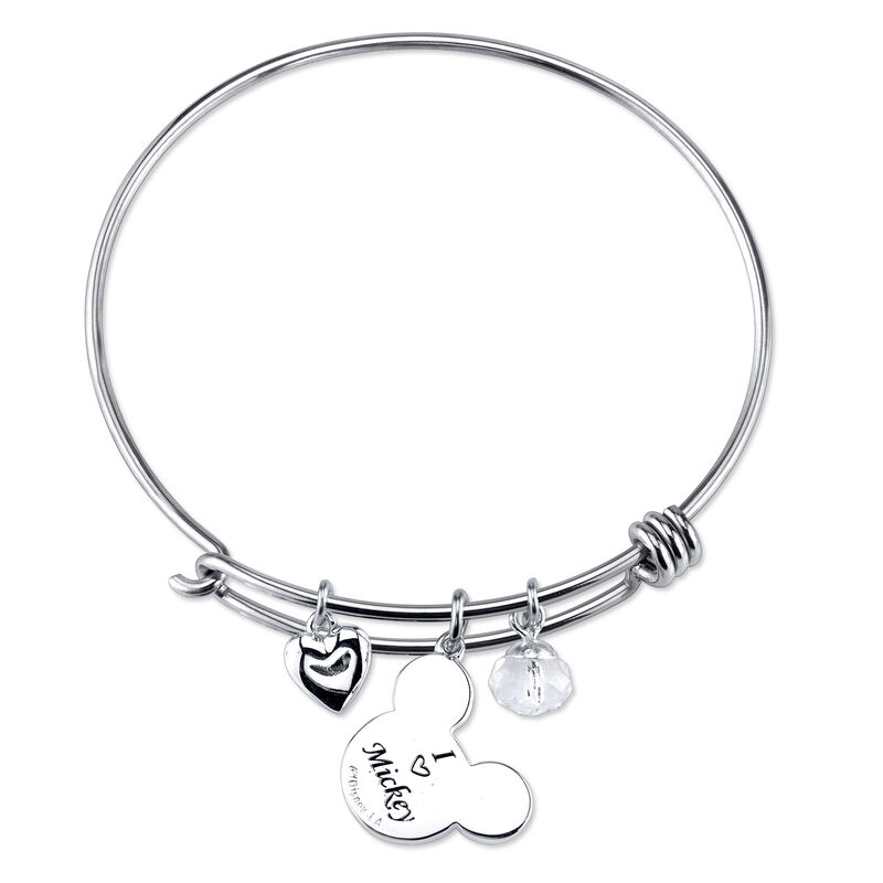 DISNEY© Mickey Mouse I Love Mickey Sterling Silver Bangle image number null