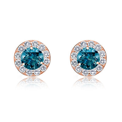 Blue Diamond 3/4ct. t.w. Stud Earrings in 14k Rose Gold