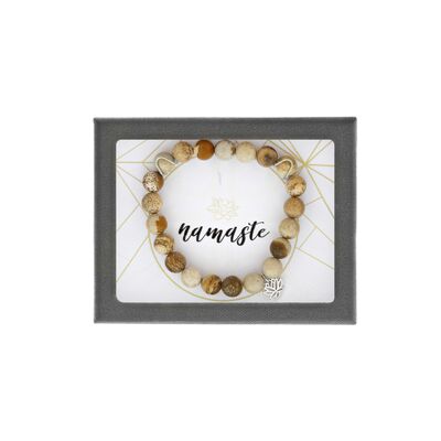 "Namaste" Jasper Bracelet in Sterling Silver
