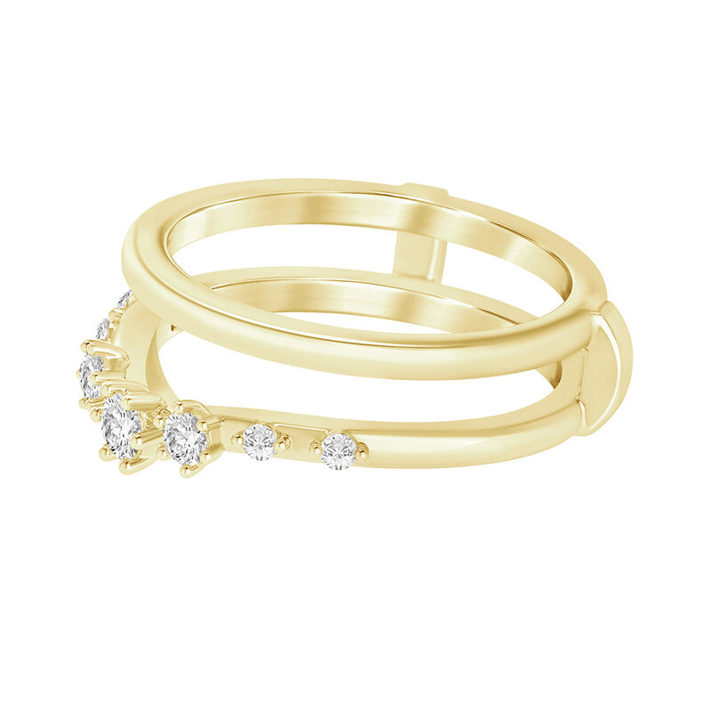 Lab Grown Diamond 1/4ctw. Enhancer & 14k Yellow Gold Wedding Ring image number null