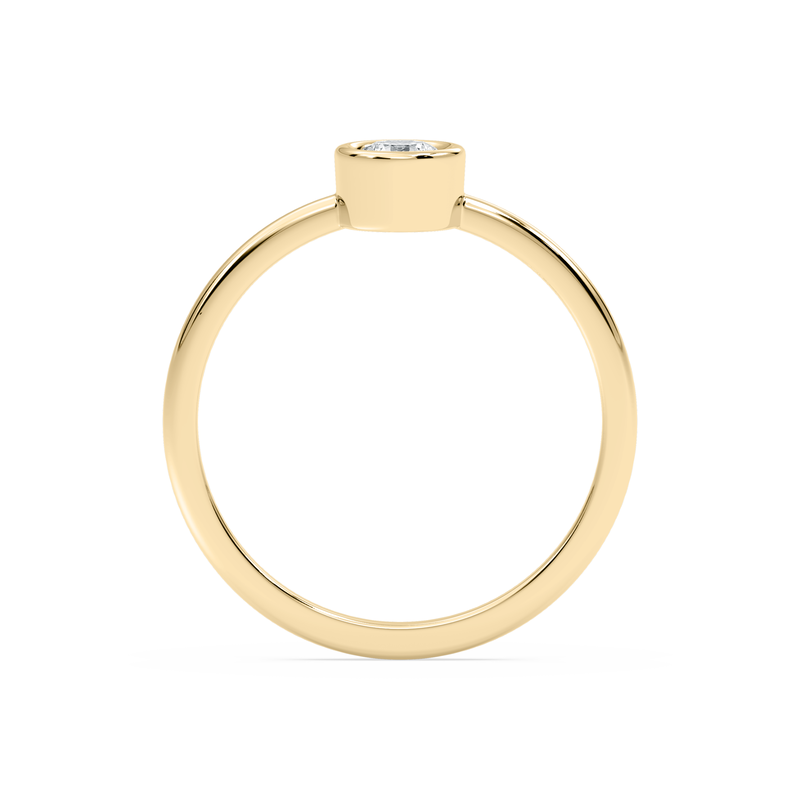 Round Lab Grown Diamond Bezel Petite Solitaire Engagement Ring in 10k Yellow Gold image number null