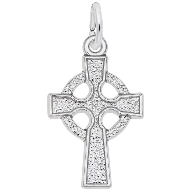 Celtic Cross Charm in Sterling Silver image number null