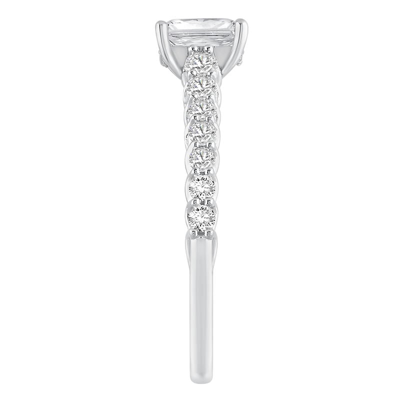 Radiant Lab Grown Diamond 1ctw. Classic Engagement Ring in 14k White Gold image number null