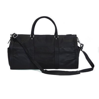 Black Convertible Leather Duffle