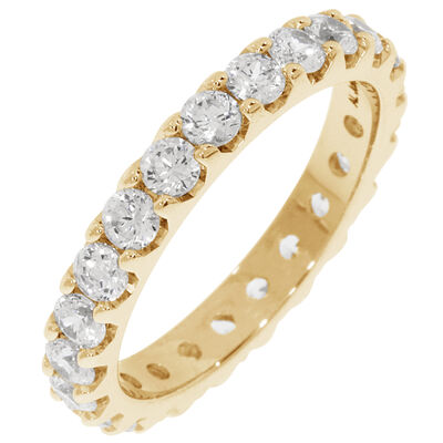 Round Prong Set 1.5ctw. Eternity Band in 14K Yellow Gold (GH, SI)