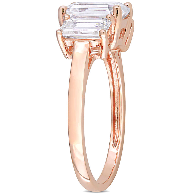 Hexagon-Cut Created White Moissanite Engagement Ring in 10k Rose Gold image number null