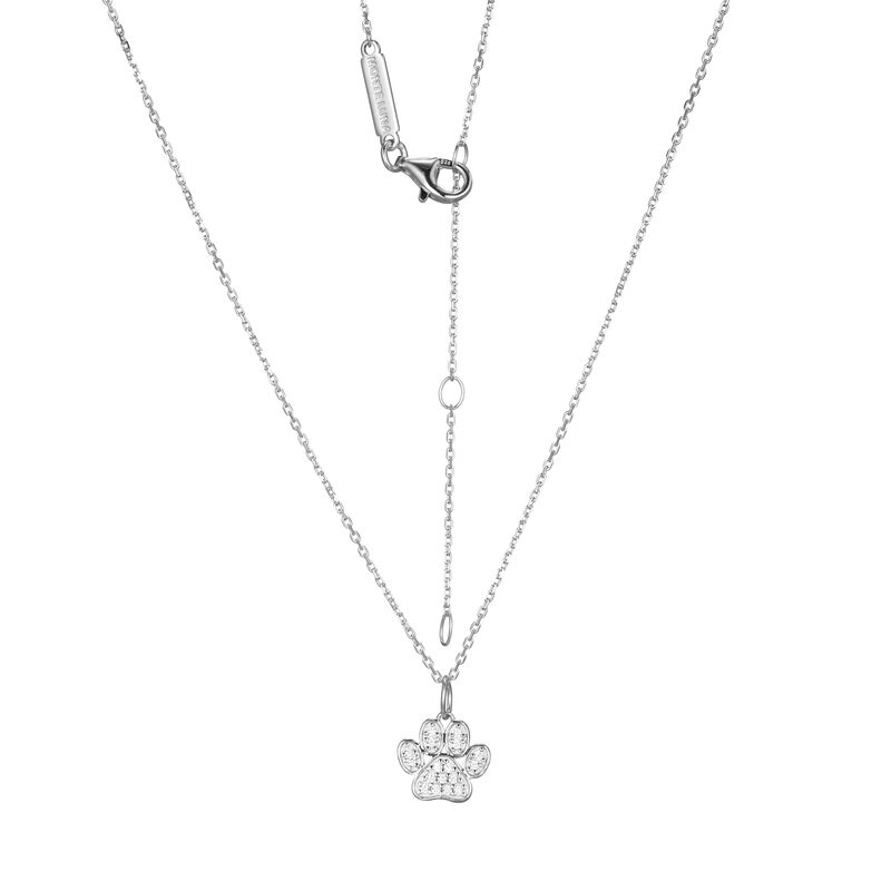 Lab Grown Diamond Paw Chain Necklace in Sterling Silver image number null
