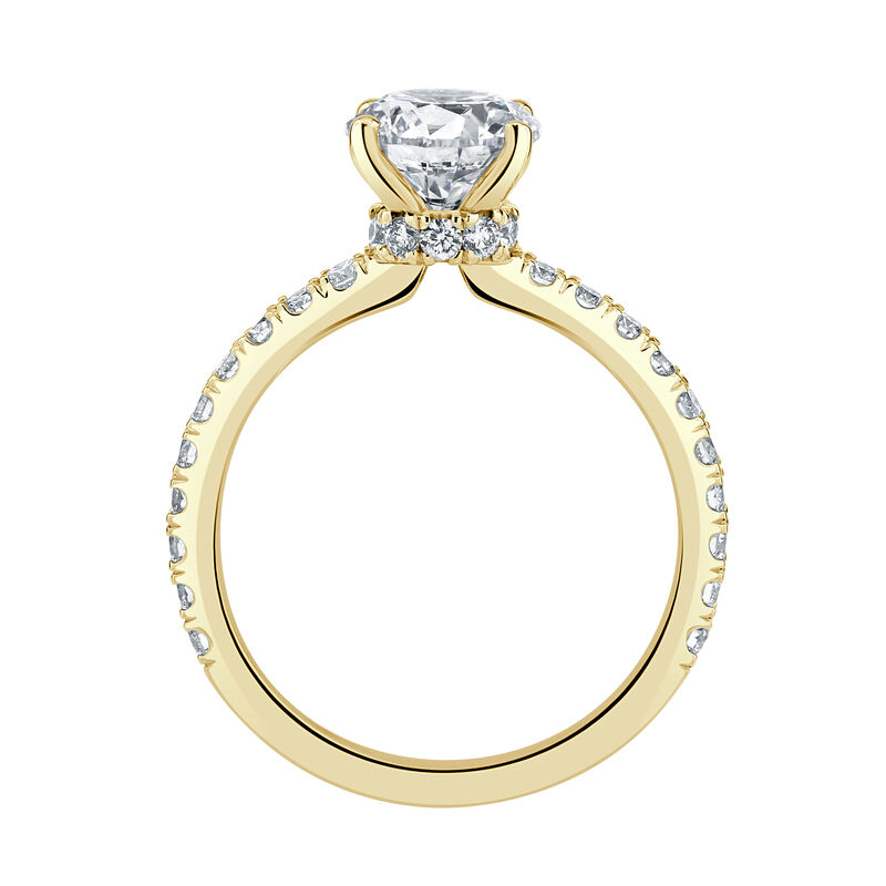 Brilliant-Cut Lab Grown 2.25ctw. Diamond Collar Engagement Ring in 14k Yellow Gold image number null