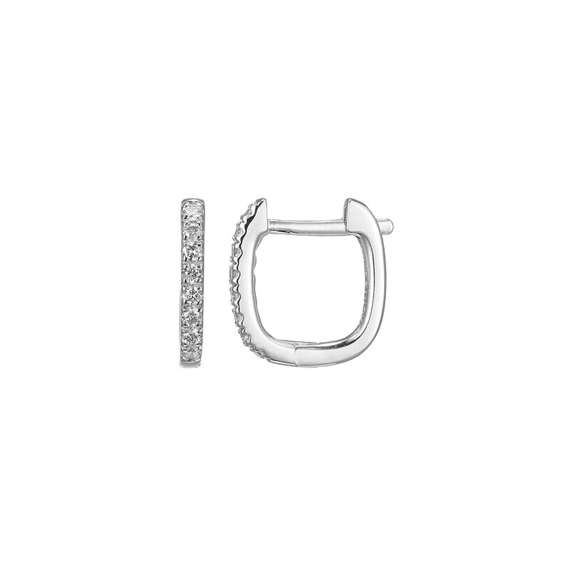 Lab Grown Diamond Hoops Earrings in Sterling Silver image number null