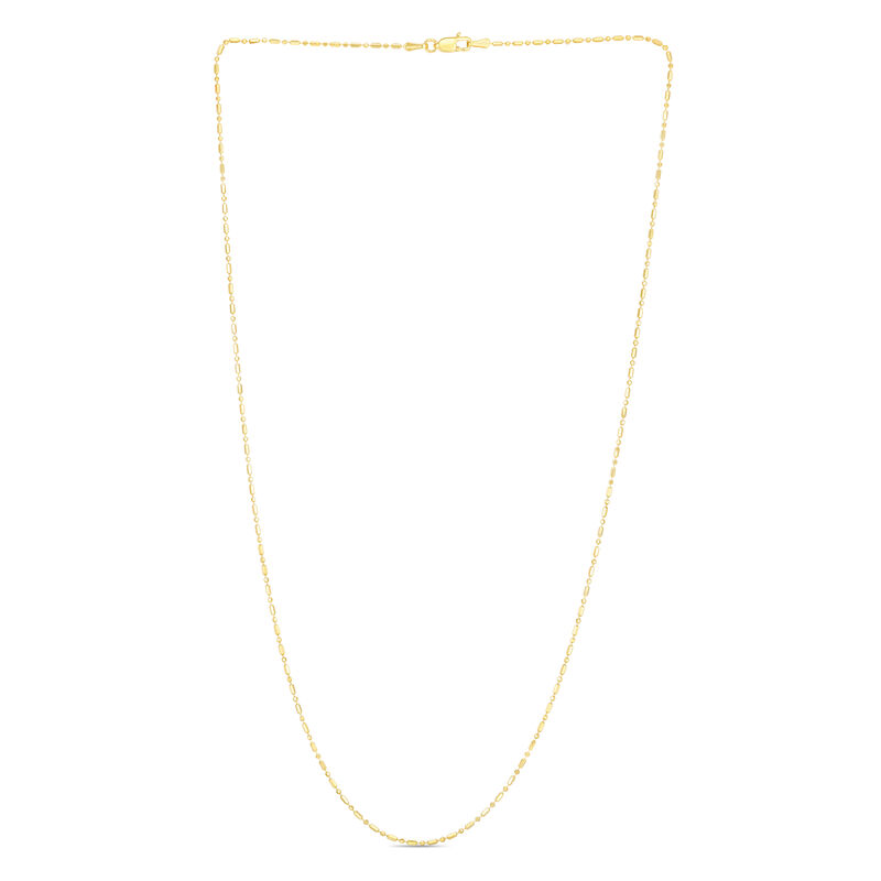 Bar and Bead Chain 18" in 14k Yellow Gold (0.9mm) image number null